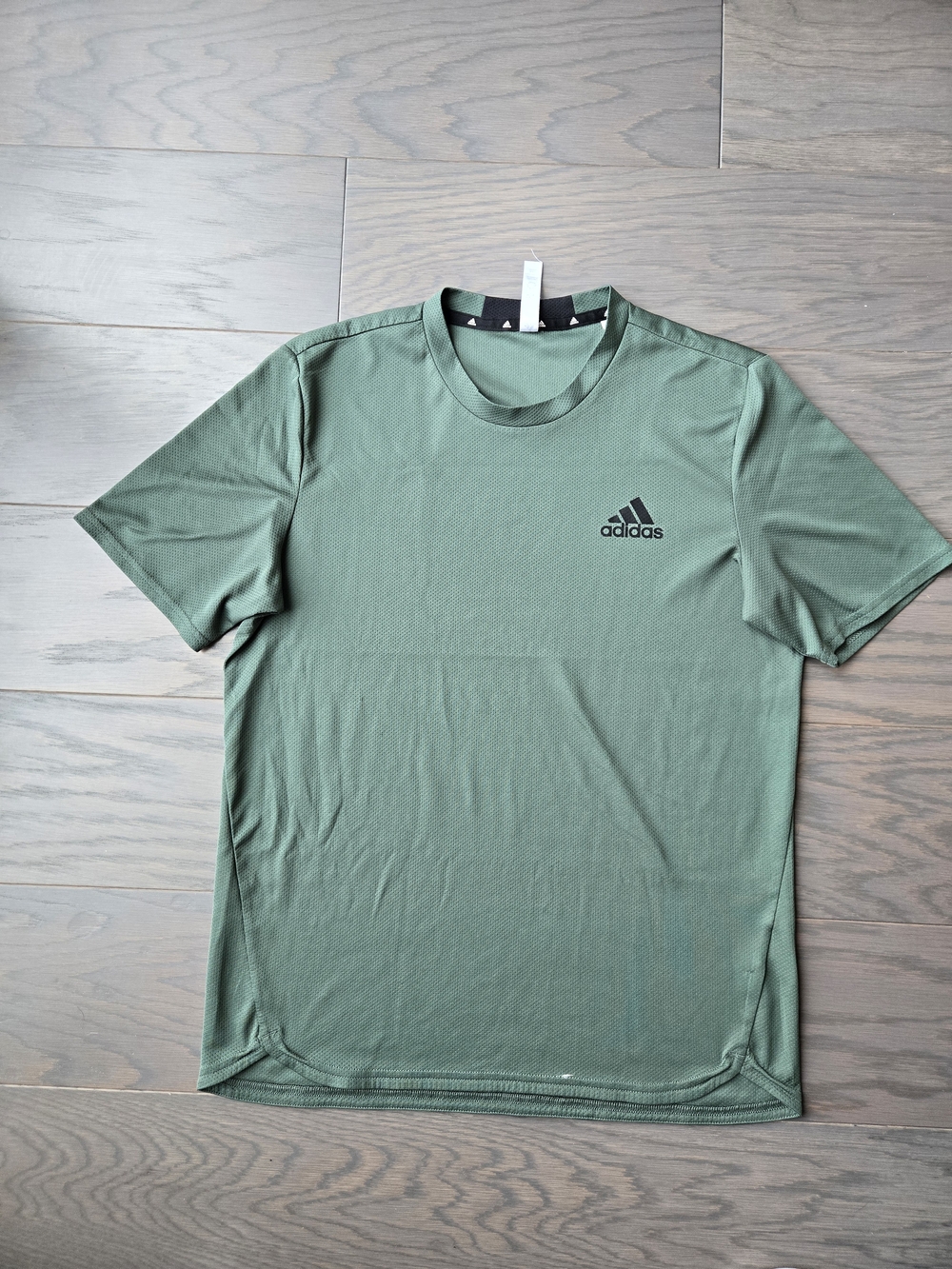 adidas Men's Olive Green Short-Sleeve Athletic Tee
